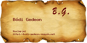 Bódi Gedeon névjegykártya